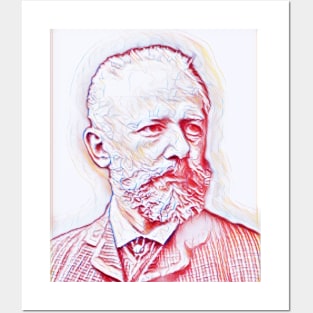 Pyotr Ilyich Tchaikovsky Portrait | Pyotr Ilyich Tchaikovsky Artwork | Line Art Posters and Art